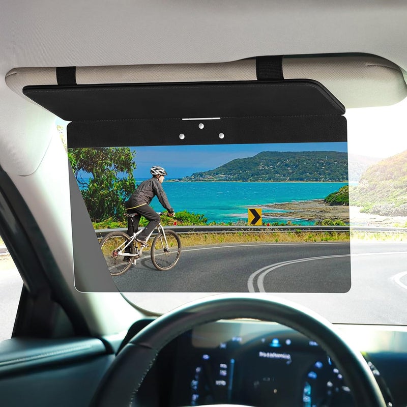 NAZZO Sun Visor Extender for Cars, Adjustable PC Sunshade Lens, Car Sun Visor Extension Blocker, Glare, UV, Stray Light, Snow Blindness Protector, Safe Driving, Universal for Car SUV, Black - Image 1